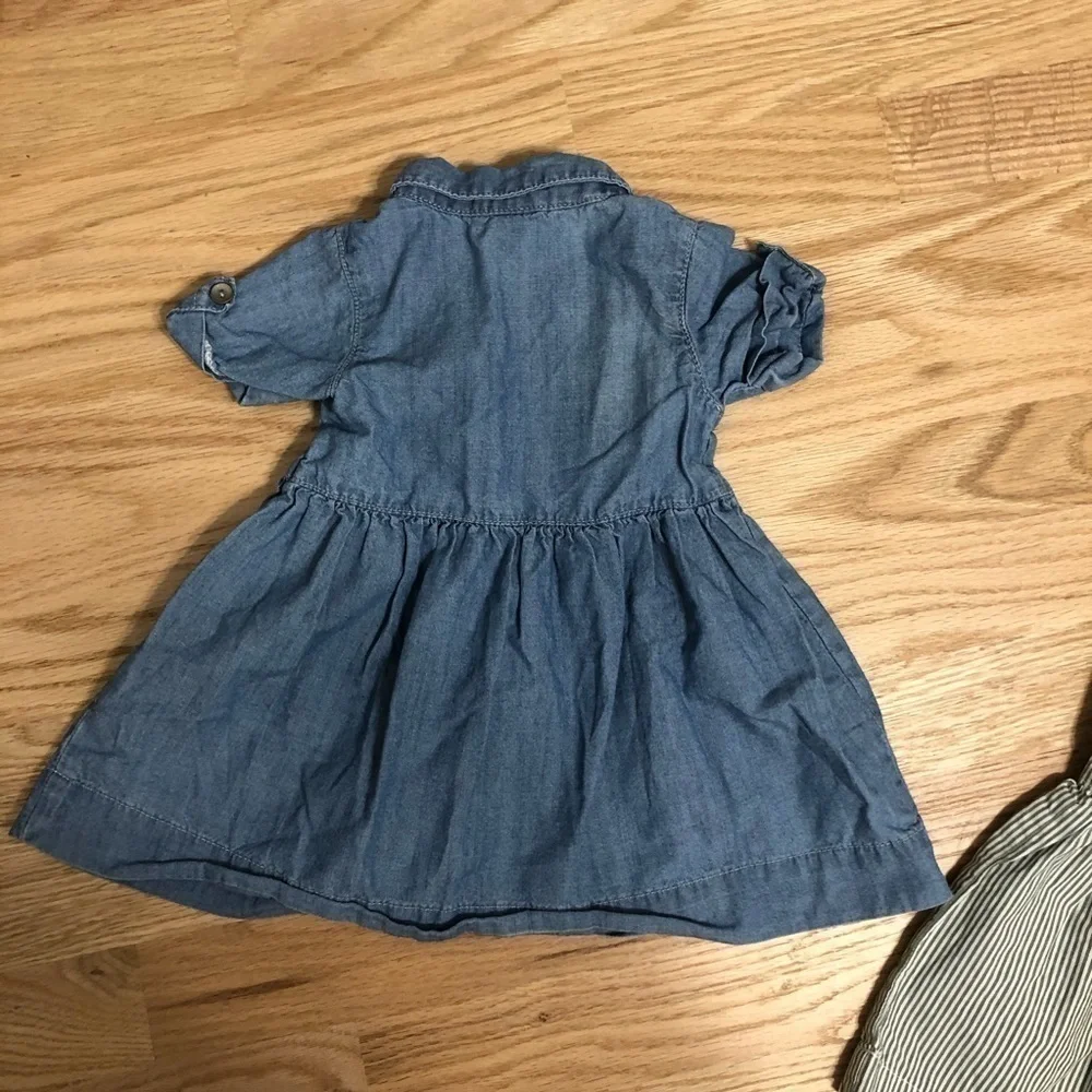 Carter’s 6 Month Dress Bundle Denim Striped Baby Girl Blue Black Short Sleeve
